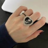Tocona Punk Rose Flowers Butterfly Ring for Women Men 2020 Charming Vintage Carve Heart Party Ring Jewelry Accessories