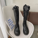 2021 Summer New Knight Boots Net Retro College British Style Thick Bottom Thick Heel Motorcycle Boots Fashion