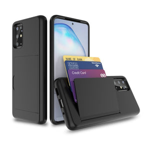 For Samsung S20 Plus A30 A50 S20 Ultra Case Candy Color Armor Business Card Slot Cover For Samsung A10E A20  S10 Note 10 Plus 5G