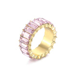 Lost Lady Summer Colorful Rainbow Zircon Wide Rings for Women INS Fashion Girls Crystal Rings Wholesale jewelry Bijoux Love Gift