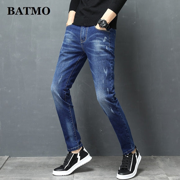 BATMO 2019 new arrival jeans men Fashion elastic men's  jeans high quality Comfortable Slim male cotton jeans pants ,1036