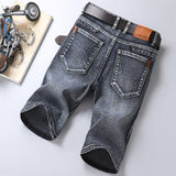 2021 Summer New Men'S Business Slim Denim Shorts Fashion Loose Casual Stretch Blue Thin Jeans Male Trendy Brand Five-Point Pants