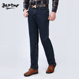 Spring Autumn Men's Smart Jeans Business Fashion Straight Regular Light blue Stretch Denim Trousers Classic Men Plus Size 40 42