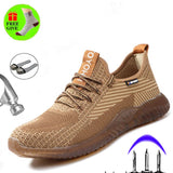 Men Steel Toe Safety Boots Work Outdoor Plus Size Breathable Sneakers Protective Puncture-proof Safety Shoes For Men Sneakers