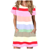 Summer Dress Fashion Women's Summer Stripe Print  Loose Sleeveless Dress Long Dress платье летнее 2021