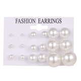 IPARAM 2021 Fashion Oversized Pearl Earrings Set Korean Black White Beige Pearl Earrings Statement Women Wedding Jewelry Gifts