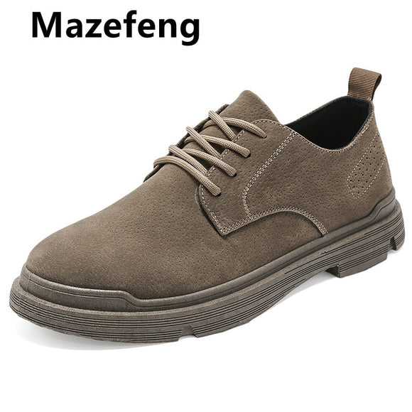 Mazefeng Walking Boots Men 2021 Spring & Autumn Casual Boots Shoes Men Comfy Outdoor Fashion Shoes Man Leather Classic Men Boots