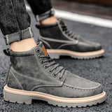 Mazefeng Man Military Boot Slip Resistant Army Mens Soldier Ankle Boot Male Canvas  Boots Webbing Safety Work Men Shoes