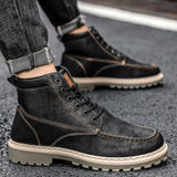 Mazefeng Man Military Boot Slip Resistant Army Mens Soldier Ankle Boot Male Canvas  Boots Webbing Safety Work Men Shoes