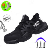Autumn And Winter Fashion Non-slip Wear Work Shoes Smash-proof Puncture Safety Shoes Shock Absorption Steel Toe Cap Men's Boots