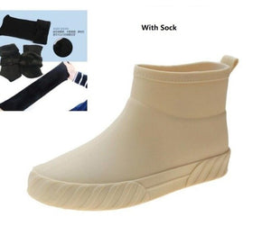 Japan Style Woman Rainboots,Women Ankle Rubber boot,Non-slip Kitchen Water Shoes,Mark Shopping Platforms Shoe,Galoshes,Dropship