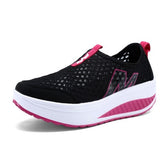 Women Casual Sneakers Comfortable Sport Fashion Height Increasing Shoes for Woman 2021 Breathable Air Mesh Swing Wedges Sneakers