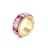 VG 6YM 2021 High Quality Rainbow Ring Cubic Engagement Ring for Women Eternity Colors Ring Females Jewelry Accessories Wholesale