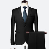Free tie Suit Male 3 Piece Set Business Men's Suits Large Size Boutique Suit Slim 2021 High-end Formal Fit Party Wedding Regular