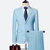 Free tie Suit Male 3 Piece Set Business Men's Suits Large Size Boutique Suit Slim 2021 High-end Formal Fit Party Wedding Regular