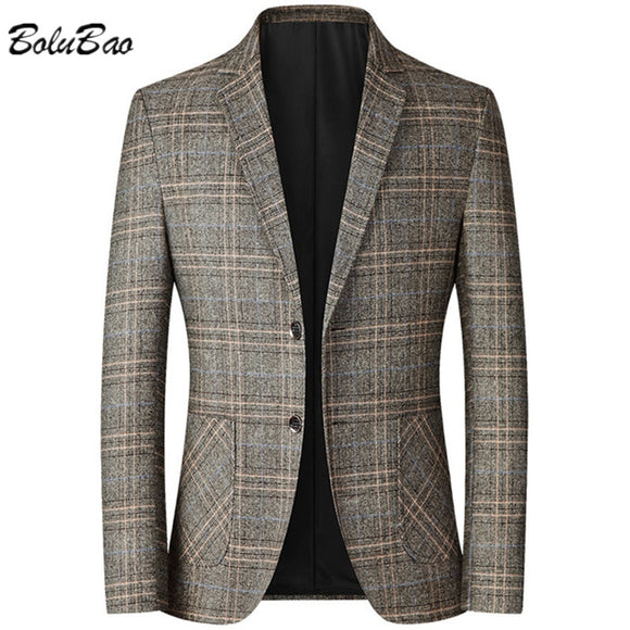 BOLUBAO 2021 Spring Autumn Men’s Blazers British Printed Wedding Business Casual Suits Male Formal Blazers