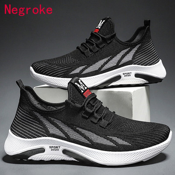 Lightweight Men Sneakers Mens Casual Shoes Breathable Mesh Jogging Shoes 2020 Autumn Cozy Walking Sneakers Big Size Male Shoes
