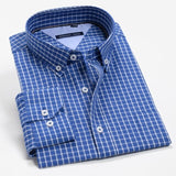 6XL 7XL 8XL 9XL 10XL 12XL Men's Business Casual Classic Plaid Long Sleeve Shirt Spring Brand Clothing 100% Cotton Loose Shirt