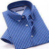 2021 Summer Men's Classic Plaid Short Sleeve Shirt High Quality 100% Cotton Lightweight and Comfortable Youth Fashion Shirt