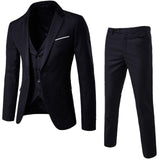 Puimentiua Men's Slim Suits Men's Business Casual Clothing Groomsman three-piece Suit Blazers Jacket Pants Trousers Vest Sets