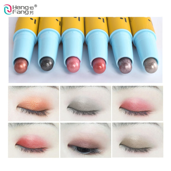 6Color Shiny Eyeshadow  lying silkworm Pen Palettes Glossy Matte Makeup Eye Shadow Cosmetics Waterproof Non-stained Silky Luster
