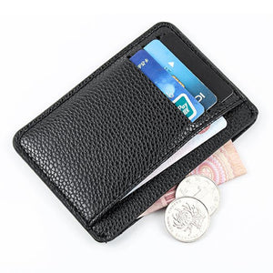 Small Classic Rfid Men Wallet PU Leather Business Card Holder Case Women Bank Credit ID Card Passport Covers Mini Purse Case Bag
