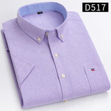 S~7xl Cotton Shirts for Men Short Sleeve Summer  Plus Size Plaid Shirt Striped Male Shirt Business Casual White New Regular Fit
