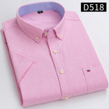 S~7xl Cotton Shirts for Men Short Sleeve Summer  Plus Size Plaid Shirt Striped Male Shirt Business Casual White New Regular Fit