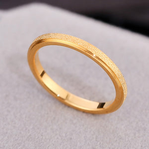 Ins High-Quality Scrub Stainless Steel Rings For Women 2 MM Width Finger Rings Gift Girl Fashion Jewelry Goth Free Shipping