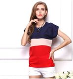 2019 summer style chiffon women blouses Patchwork blouse Tops shirt plus size 2 colors