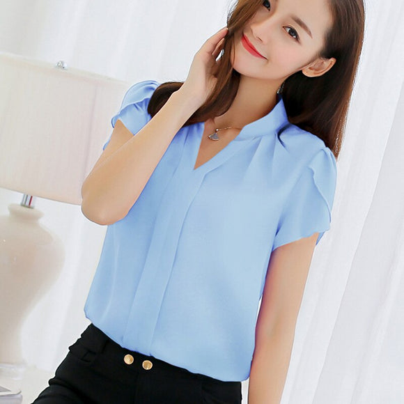 Women Chiffon BlouseShirt Lady Elegant Formal Office Chiffon Shirt For Female Clothing Blusas Mulher Elegantes Plus Size XXXL