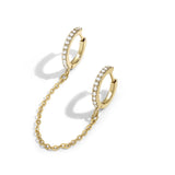 Ear Piercing Double Stud Earrings Gold Silver Color Long Chain Crystal Earrings for Women Female Fashion cartilage Brincos 2021