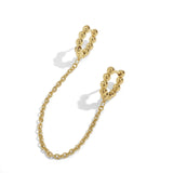 Ear Piercing Double Stud Earrings Gold Silver Color Long Chain Crystal Earrings for Women Female Fashion cartilage Brincos 2021