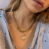 IF ME Punk Cuban Gold Color Snake Chain Choker Necklaces for Women Trendy Aesthetic Thick Clavicle Necklaces Fashion Jewelry
