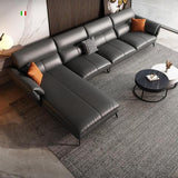 Modern minimalist living room leather sofa small apartment sofa set combination