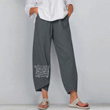 Women's Summer Pants Casual Loose Cotton And Linen Embroidered Wide-Leg Pants Summer Harajuku Pants pantalones de mujer