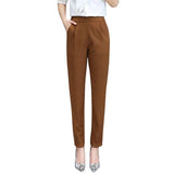 Women Autumn Pants Ankle Pants Female Slim Drape Casual Pants Comfortable and Smooth Trousers NIN668