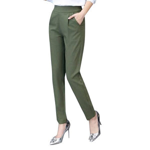 Women Autumn Pants Ankle Pants Female Slim Drape Casual Pants Comfortable and Smooth Trousers NIN668