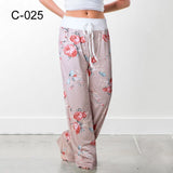 Summer Women Yoga Long Pants 2021 Home Loose Pant Floral Print Drawstring Casual Wide Leg Trouser Sports Sweatpants Plus Size