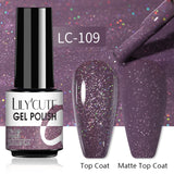 LILYCUTE Nail Gel Polish UV Semi Permanent Ice Purple Serise Nail Art All For Manicure LED Gel Base Top Coat Gel Varnish Polish