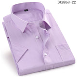 High Quality Short Sleeve Summer Mens Dress Casual Plaid Shirt Male Regular Fit Blue Purple 4XL 5XL 6XL 7XL 8XL Plus Size Shirts