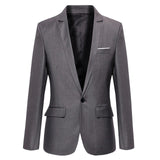Mens Korean slim fit blazer masculino cotton blazer Suit Office Jacket black blue  plus size Male blazers Mens coat Wedding