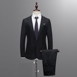 2021 new design Men's Slim Button Suit Pure Color Dress Blazer Host Show Jacket Coat & Pant New Mens Formal Blazer