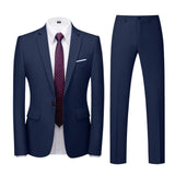 Men Skinny 2-pieces Slim Fit Suits Male Business Wedding Suits Party High Quality Coat Suit Top & Pants Costumes Pour Hommes