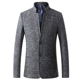 New Casual Blazer Men Slim Fit Stand Collar Suit Jacket Spring Autumn Blazer Masculino Dress Coat Male Suit Jacket