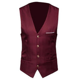 New Men Plus Size Classic Formal Business Solid Color Suit Vest Single Breasted Business Waistcoat Sleeveless Waistcoat жилет
