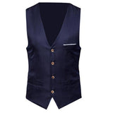 New Men Plus Size Classic Formal Business Solid Color Suit Vest Single Breasted Business Waistcoat Sleeveless Waistcoat жилет