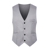 2019 New Formal Men Solid Color Suit Vest Single Breasted Business Waistcoat Gilet Casual Sleeveless Slim Fit Dress Vest For Men