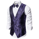 Mens Hipster Steampunk Suit Vest 2020 Fashion Red Paisley Sleeveless Waistcoat Men Prom Party Disco Wedding Tuxedo Vests Gilet
