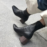 Ankle boots 2021 autumn and winter new boots women's high-heeled elastic boots large size boots